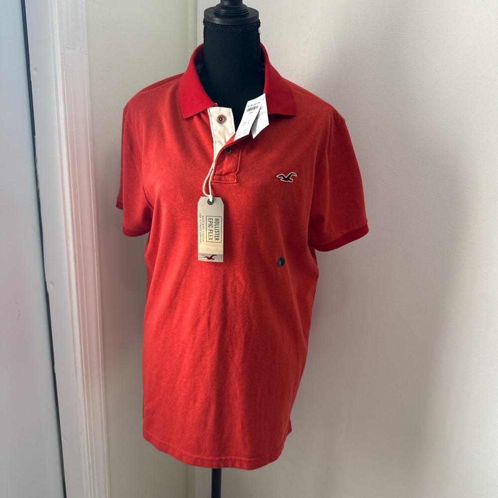 Hollister Classic Red Polo Shirt for Men